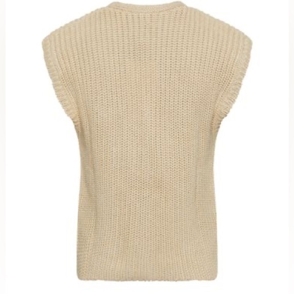 Totême Sleeveless V-Neck Linen Sweater – Ecru | Size XS - Picture 10 of 10